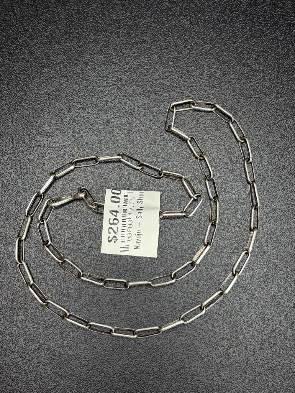 Sally Shurley Native American Made Sterling Silver Paperclip Chain